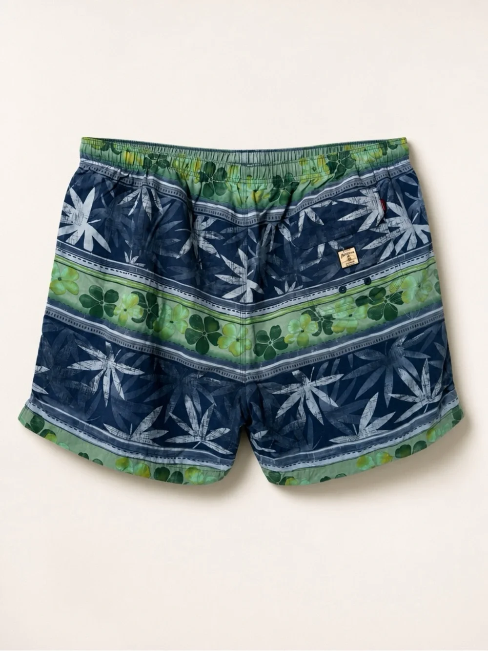 Tommy Bahama White Mesh Lined Swim Shorts with Teal Stitching